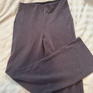 Ribbed Wide-Leg Pants in Dusty Purple